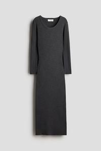 Трикотажное платье в рубчик H&M, серый