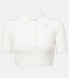 Укороченная рубашка-поло из ребристой ткани Courrèges, Heritage White