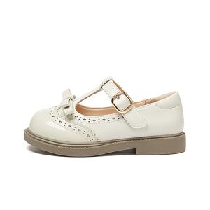 Детские износостойкие кожаные туфли Balance Low Top Snoffy, кремовый/белый