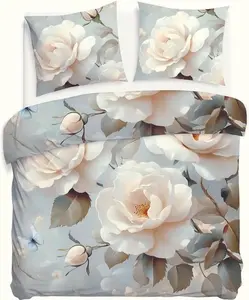 Постельное белье, хлопковый сатин 160х200 12413 Белые цветы Darymex