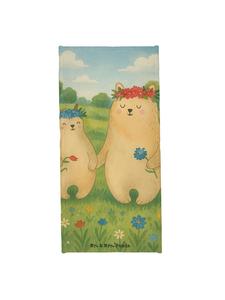 Mr. & Mrs. Panda Спортивное полотенце с изображением медведя и цветочного венка, без    белого цвета