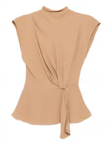 Струящаяся трикотажная блузка с короткими рукавами KARL LAGERFELD, нейтральный