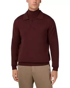 Вязаная рубашка-поло из мериносовой шерсти Boggi Milano, красный