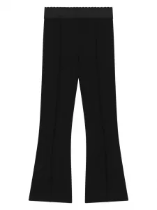 Расклешенные брюки с вышитым логотипом Dolce & Gabbana Kids, черный