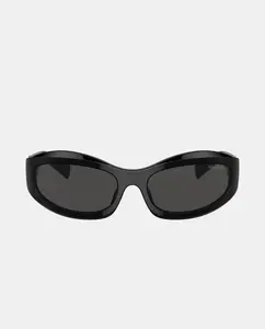 Геометрические женские солнцезащитные очки из серого ацетата Miu Miu, черный