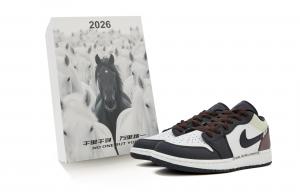 Jordan Кроссовки Air 1 Abrasion Resistant Low top Vintage Basketball Shoes Unisex Black Brown