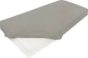 Простыня на резинке сатиновая GOLD 110/120x190/200x25 Серая Markenlos