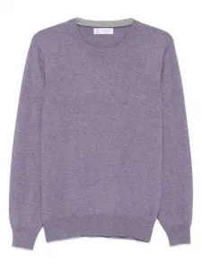 Кашемировый свитер с круглым вырезом Brunello Cucinelli, фиолетовый