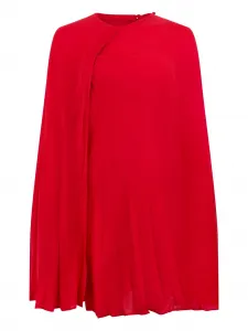 Платье из шелка с плиссировкой Valentino Garavani, красный