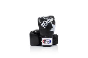 Кожаные боксерские перчатки Fairtex BGV1-N, с принтом Национальный, черные, 14 унций