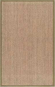Ковер SAFAVIEH, 122 x 183 см, Natural Fiber Collection, Natural & Olive, Seagrass, идеально для гостиной, спальни, домашнего офиса, столовой (NF111G-4)