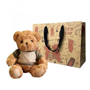 Винтажные плюшевые куклы медвежата в свитере, высота 25см/35см/45см Howard, светло-коричневый/мультиколор