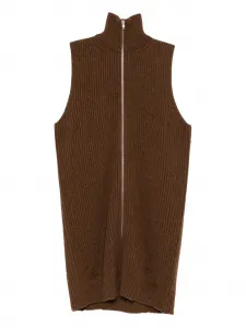 Трикотажное платье MM6 Maison Margiela, коричневый