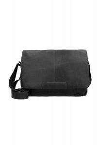 Кожаное отделение Wax Pull Up Messenger 40 см для ноутбука The Chesterfield Brand, черный