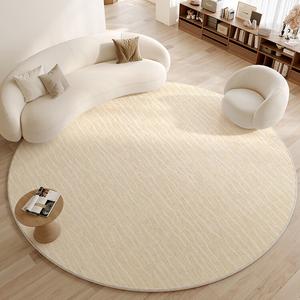 Y U-LIVE Ковер круглый 180 см для гостиной/спальни, звукоизоляционный, нескользящий, толстый, с роскошной текстурой, Faux Wool - Wrinkled Cloud