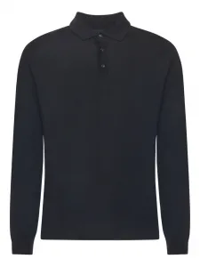 Поло из смеси шерсти virgin Zanone, черный