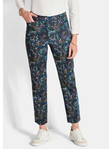 Брюки с принтом, эластичные брюки с принтом длиной до щиколотки LOUISA королевского синего цвета с рисунком GOLDNER