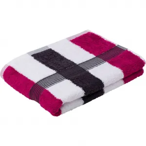 Полотенце для купания New York с полосками, с текстурной каймой, 100% хлопок Gözze, белый