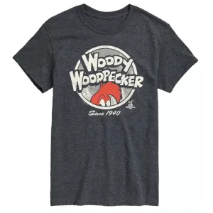Мужская футболка с винтажным логотипом Woody Woodpecker Licensed Character, серый