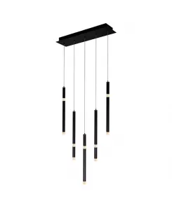 26-Дюймовая металлическая люстра с 5 светодиодными лампами Cwi Lighting, black