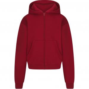 Skims Толстовка с капюшоном на молнии Fake Day Collection FW24 COTTON FLEECE CLASSIC ZIP UP HOODIE женская BRICK Red