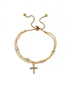 Браслет-Боло с двумя рядами кристаллов и серым пресноводным жемчугом, покрытым 14-каратным золотом Unwritten, gold