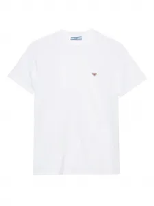 Футболка с логотипом в виде треугольника с эмалью Prada, белый