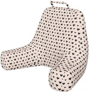 Наволочка для подушки для чтения Ambesonne Hearts, тема Дня святого Валентина, рисунок от руки, повторяющиеся романтические фигуры любви, мягкая набивная наволочка для кровати, размер XL, цвет шампанского черного., Champagne Black