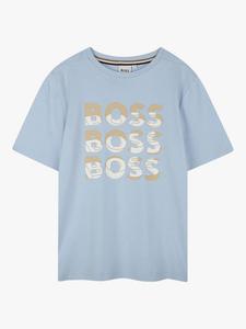 Футболка BOSS Kids с логотипом HUGO BOSS, Persian Blue