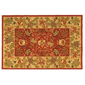 Шерстяной ковер ручной работы с цветочным бордюром «Челси» Safavieh, 244x244 см, круглый