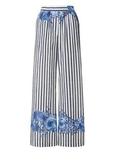 Полосатые хлопковые брюки Alberta Ferretti, белый