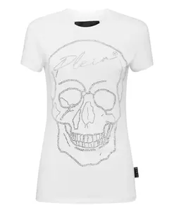 Футболка, украшенная кристаллами. Philipp Plein, белый