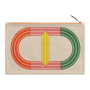 HERMES Хлопковая сумочка клатч женская желтая розовая зеленая, Yellow & Rose & Green