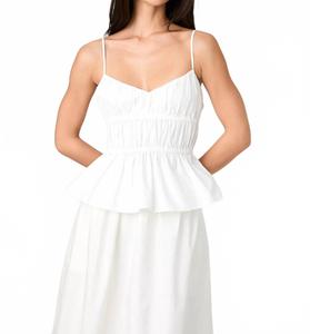 Пеплум топ с ажурными лямками в цвете айвори/черный French Connection