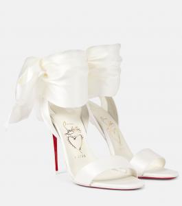 Свадебные сандалии Du Désert 100 Christian Louboutin, белый