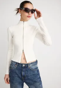 Кардиган с двусторонней застежкой-молнией Gina Tricot, Cloud Dancer