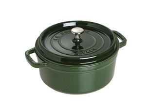 Круглая чугунная кокотница Staub, 6,7 л, 28 см, зеленый базилик