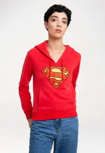 Толстовка с капюшоном LOGOSHIRT "DC Comics - Superman", с лицензионным принтом, красный