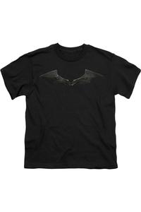Футболка с логотипом на груди "Бэтмен" (2022), детская, с коротким рукавом Gildan, черный