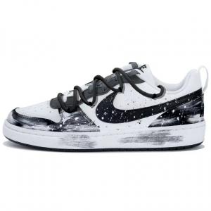 Court Borough нескользящие устойчивые к истиранию низкие детские скейтбординг кроссовки серый подростки Nike, черный/белый