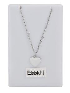 Adeliás Женское колье с подвеской в виде сердца из нержавеющей стали серебристого цвета