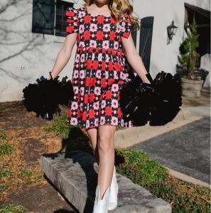 Платье для девочки в технике тай-дай, цвет истинно красный BRITON COURT