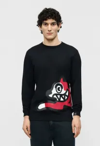 Футболка с длинными рукавами с изображением бегущей собаки джамбо Icecream, Black