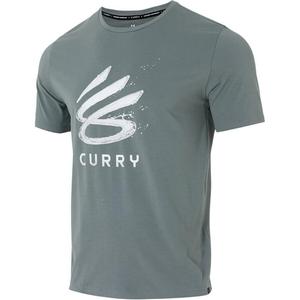 Under Armour Футболка мужская серо-зеленая Crew Neck Moderate Straight Fit