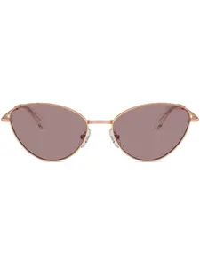 Солнцезащитные очки в оправе 'кошачий глаз' с кристаллами Swarovski, золотистый