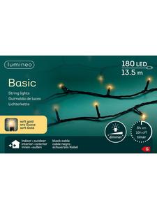 Lumineo Базовая гирлянда из 180 светодиодов, 13,5 м, черный кабель цвета "мягкое золото"