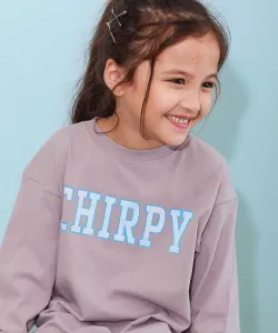 Футболка с длинным рукавом и крупным силуэтным принтом Devil Lab для девочек, 100% хлопок, 25SS Devirock, цвет 003-Logo-G Lavender