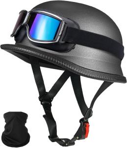 Шлем винтажный YIYHFKM с очками, черный