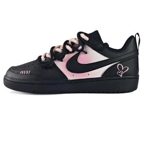Nike Кроссовки Court Borough Girlish Secrets Slip Resistant Low top Kids' Skateboarding Shoes Pink