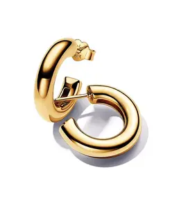 Круглые открытые серьги-кольца, покрытые 14-каратным золотом Pandora, gold